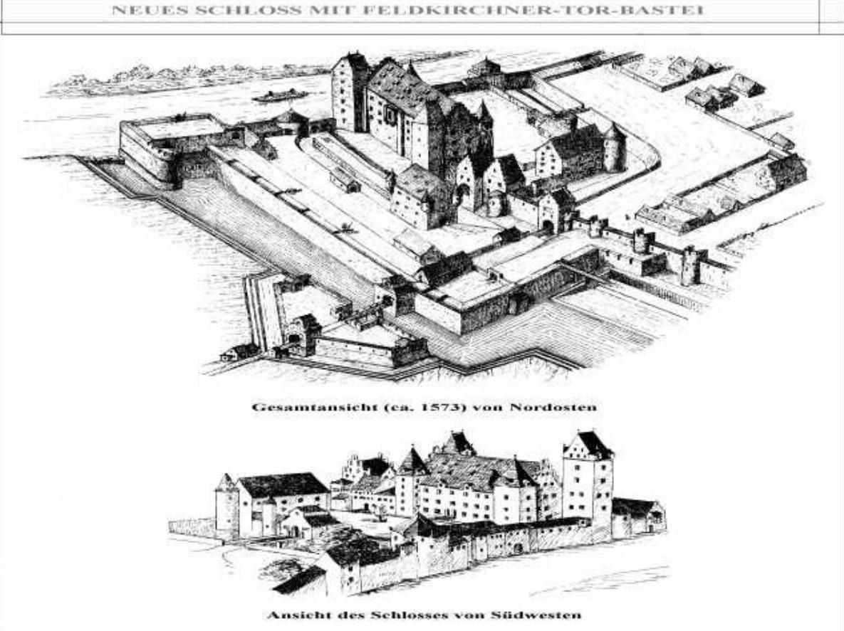 Neues Schloss mit Feldkirchner-Tor-Bastei