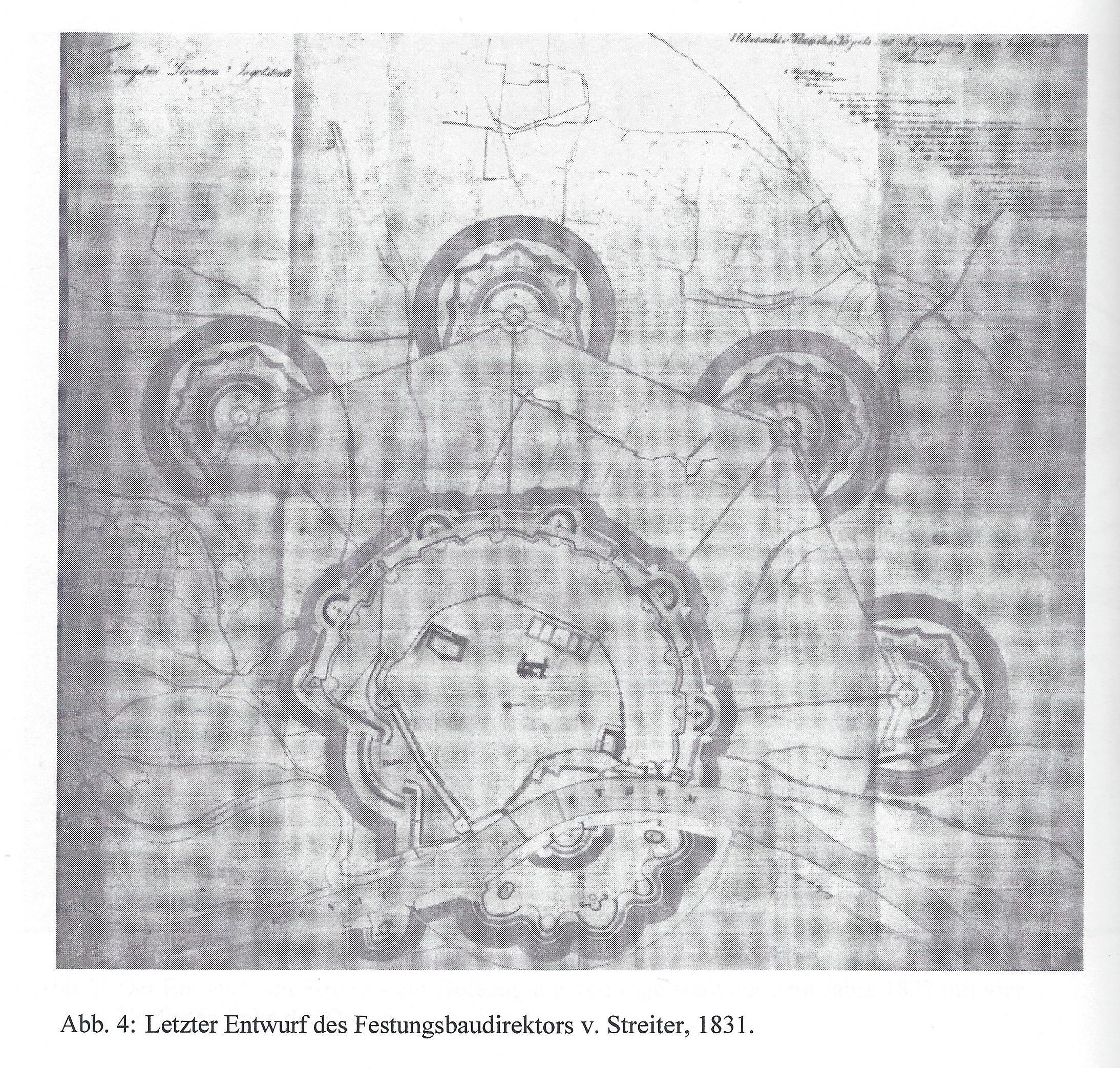 Letzer Entwurf des Festungsbaudirektors v. Streiter, 1831